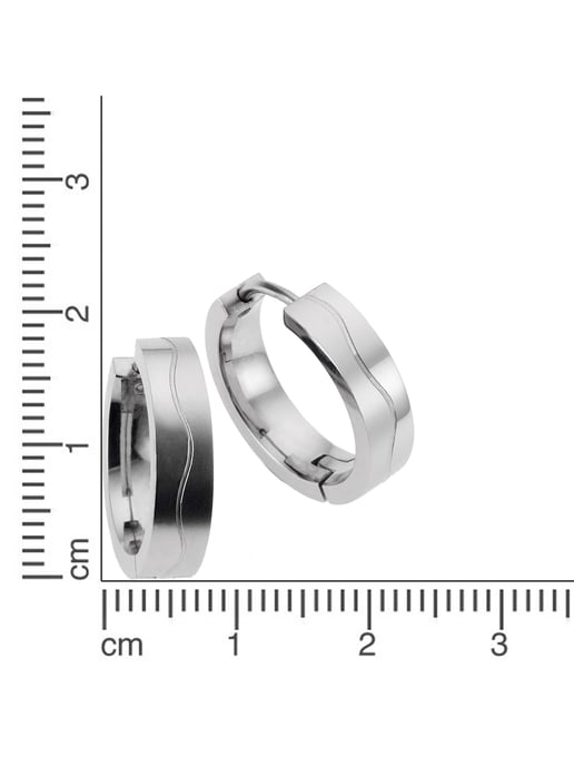 Zeeme Stainless Steel Earrings Stainless steel shiny matt 18mm diameter - Image 4