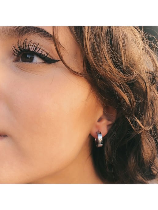 Zeeme Stainless Steel Earrings Stainless steel shiny matt 18mm diameter - Image 5