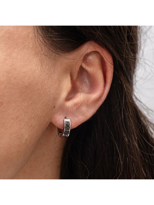Zeeme Stainless Steel Earrings Stainless steel lacquer Meander - Image 1