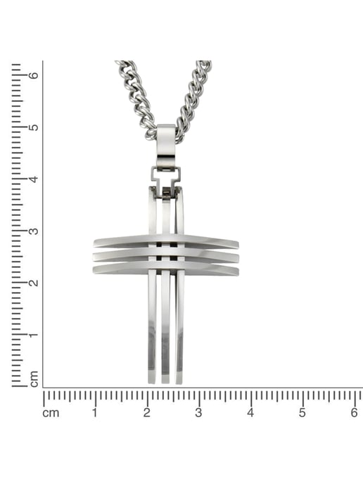 Zeeme Stainless Steel Necklace Stainless steel with cross pendant 45cm long - Image 3