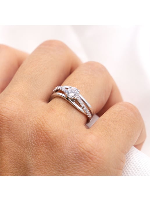 Zeeme Silber Ring Silver 925 rhodium-plated with white zirconia - Image 1