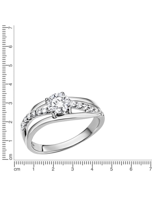 Zeeme Silber Ring Silver 925 rhodium-plated with white zirconia - Image 5