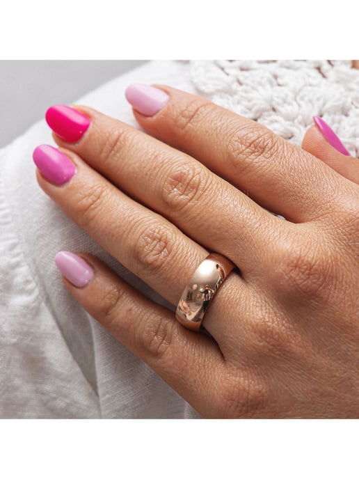 Zeeme Stainless Steel Ring Stainless steel rose gold-plated 8mm wide - Image 1