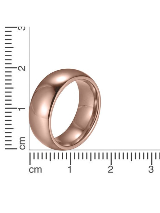 Zeeme Stainless Steel Ring Stainless steel rose gold-plated 8mm wide - Image 2