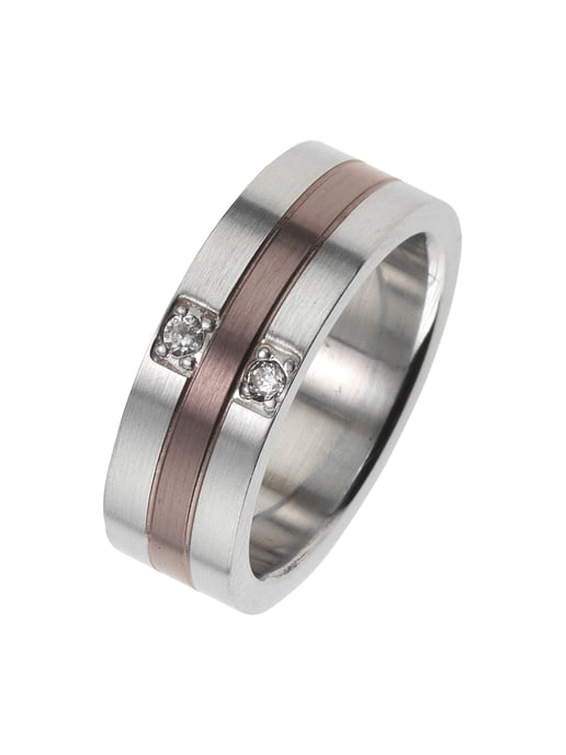 Zeeme Stainless Steel Ring Multicoloured stainless steel with white crystals - Image 3