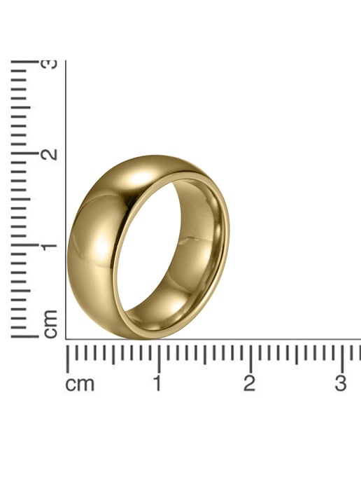 Zeeme Stainless Steel Ring Stainless steel yellow gold-plated 8mm wide - Image 2