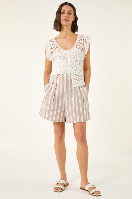 Stripe Tab Button Shorts - Image 2