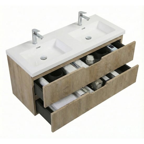 Badplaats Badkamermeubel set thermis 120cm – licht – badmeubel met dubbele - Image 3