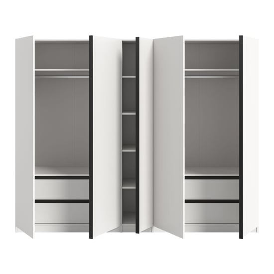 Furnilux Moderne 5-deurs kledingkast in ruime opbergoplossing met lades en schappen - Image 3