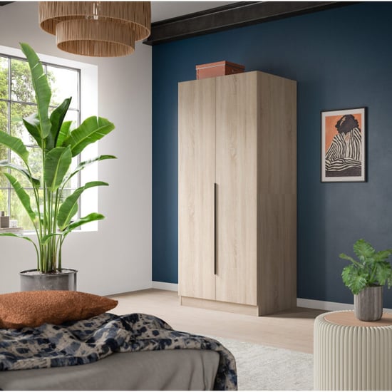 Furnilux Tweedeurs kledingkast compacte opbergoplossing met spiegeldeur moderne - Image 3