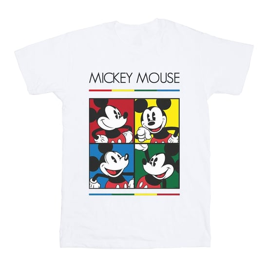 Disney Jongens Mickey Mouse Vierkant Gekleurd T-shirt (Wit) - Image 1