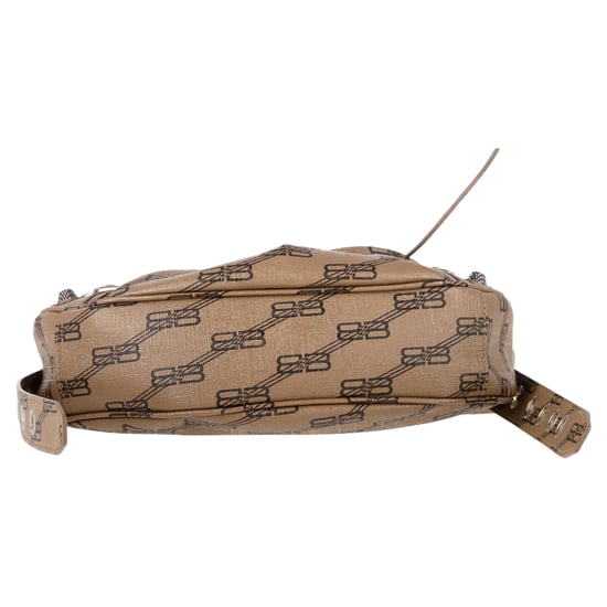 Balenciaga Monogram Le Cagole Mini Axelremsväska i Beige Belagd Canvas - Image 4