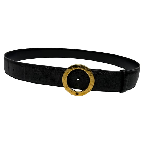 Bvlgari Ring Buckle Belt in Black Leather - Image 1