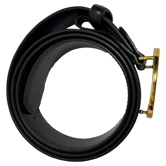 Bvlgari Ring Buckle Belt in Black Leather - Image 2