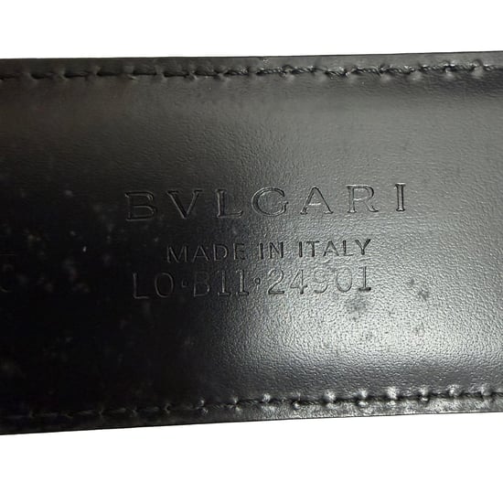 Bvlgari Ring Buckle Belt in Black Leather - Image 4