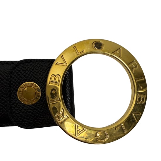 Bvlgari Ring Buckle Belt in Black Leather - Image 6