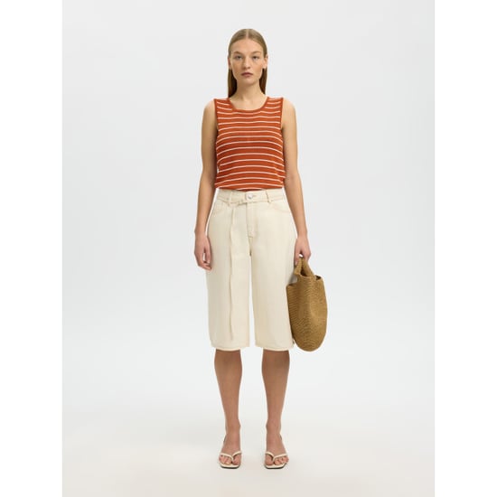Selected Femme slfmoon sus sl knit top b 16093769 potters clay stripes - Image 3