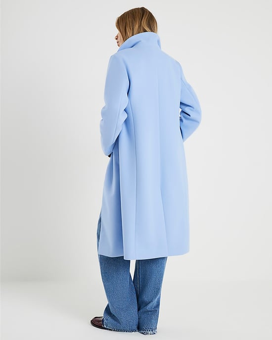 River Island Womens Longline Coat Blue Single Breasted - Image 3