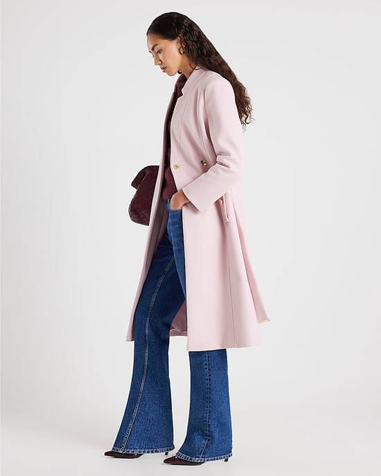 River Island Womens Wrap Coat Pink Notch Collar Belted - Image 4