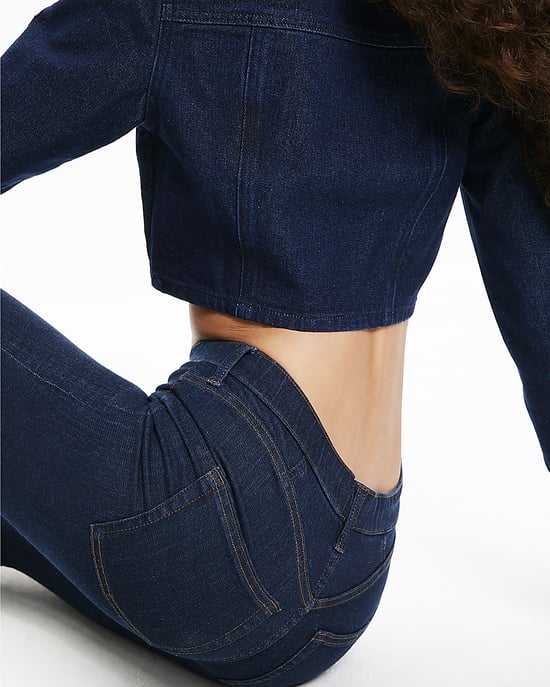 River Island Womens Skinny Jeans Blue Pull On Sculpt - Image 3