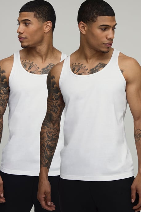 2 Pack Essential Regular Fit Vests - Image 1