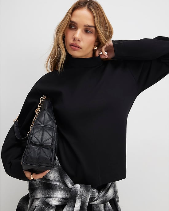 River Island Womens Top Black Funnel Neck - Image 1