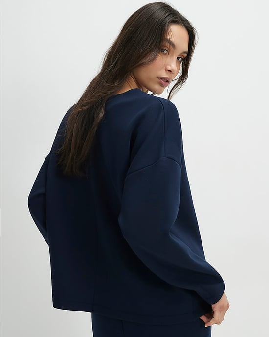 River Island Womens Top Navy Premium Twill Long Sleeve - Image 2