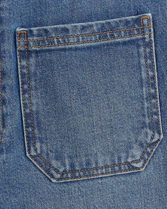 River Island Womens Wide Leg Jeans Blue High Waisted Pocket - Image 3