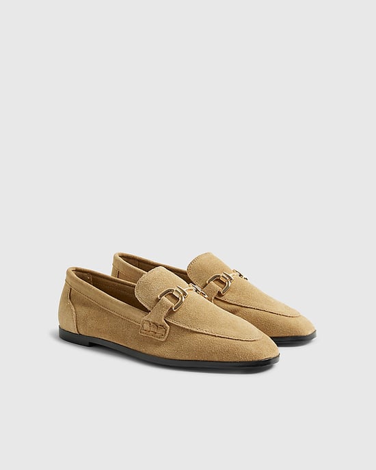 River Island Womens Loafers Beige Suede Snaffle Chain - Image 1