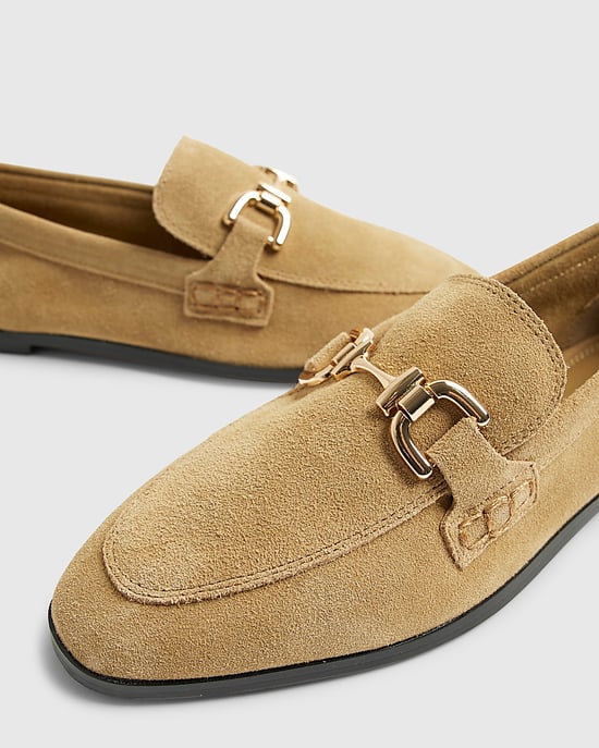 River Island Womens Loafers Beige Suede Snaffle Chain - Image 3