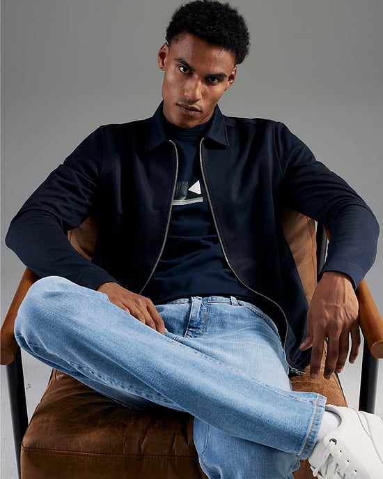 River Island Mens Slim Fit Jeans Blue Light Denim - Image 4