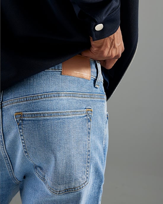River Island Mens Slim Fit Jeans Blue Light Denim - Image 5