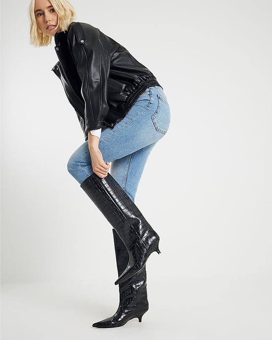 River Island Womens Slim Fit Jeans Blue High Waisted - Image 2