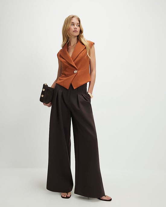 River Island Womens Waistcoat Orange Cap Sleeve Twill - Image 4