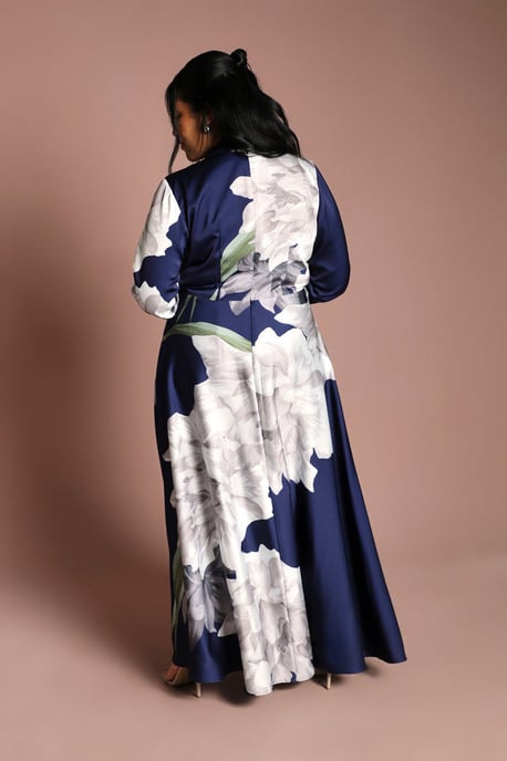 Plus Placement Print Wrap Front Gown - Image 3