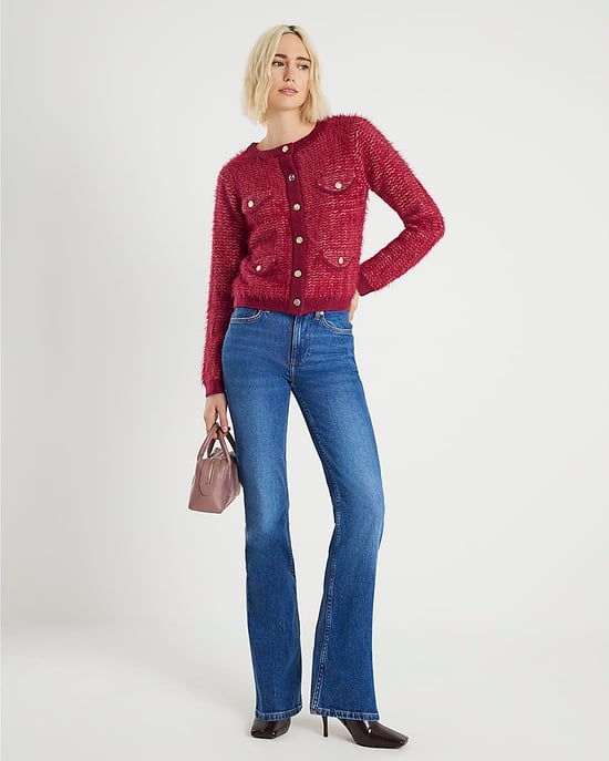 River Island Womens Cardigan Red Boucle - Image 1