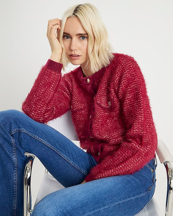 River Island Womens Cardigan Red Boucle - Image 2