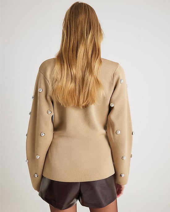 River Island Womens Cardigan Beige Knitted Studded - Image 2