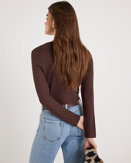 River Island Womens Cardigan Brown Cropped Heart - Image 2