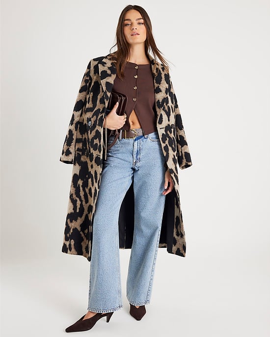 River Island Womens Cardigan Brown Cropped Heart - Image 4