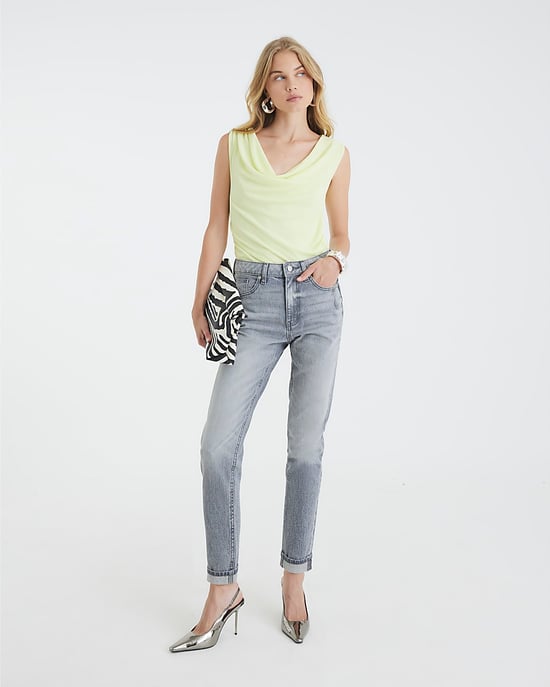 River Island Womens Mom Jeans Grey High Rise Sculpt - Image 2