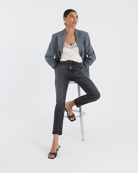 River Island Womens Mom Jeans Black High Rise Sculpt - Image 3