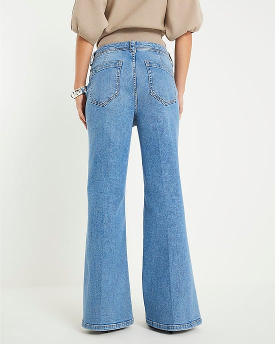 River Island Womens Flared Jeans Petite Denim High Waisted Relaxed - Image 3