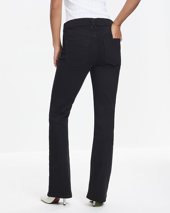 River Island Womens Flared Jeans Petite Black Mid Rise - Image 3