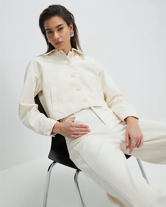 River Island Womens Jacket Cream Corduroy - Image 4