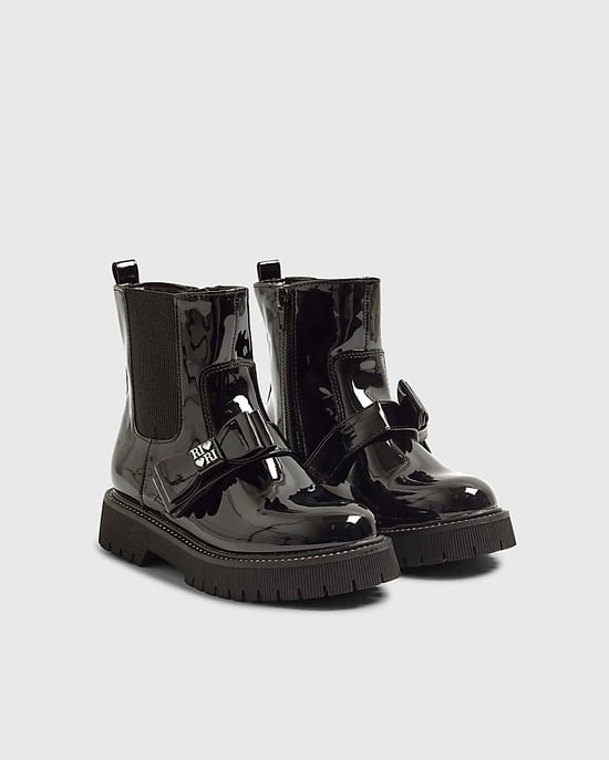 River Island Girls Chelsea Boots Black Changeable Strap - Image 4