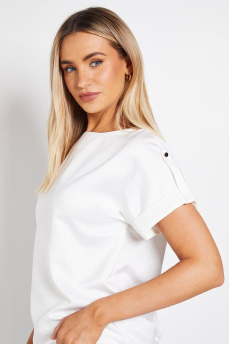 Satin Roll Sleeve Blouse - Image 4