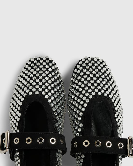 River Island Womens Mary Jane Shoes Black Embellished - Image 4