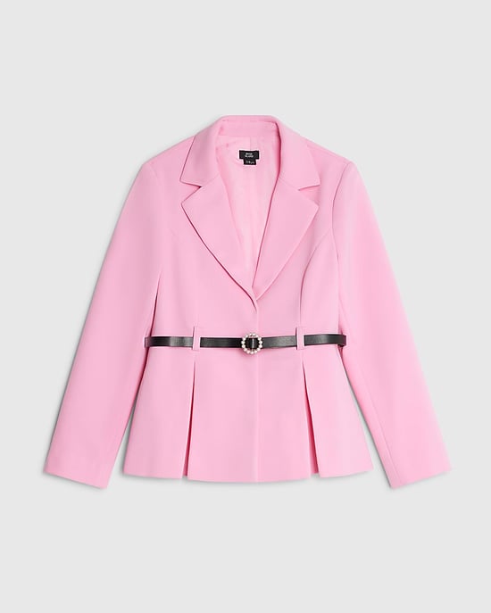 River Island Girls Blazer Pink Belted Collared - Image 1
