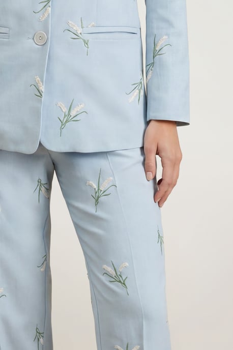 Floral Embroidered Tailored Suit Trouser - Image 2